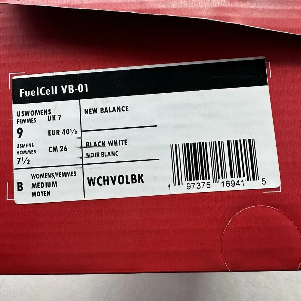 New Balance FuelCell VB-01 Womens Size 9 (B) Volleyball‎ Shoes Black / White NEW